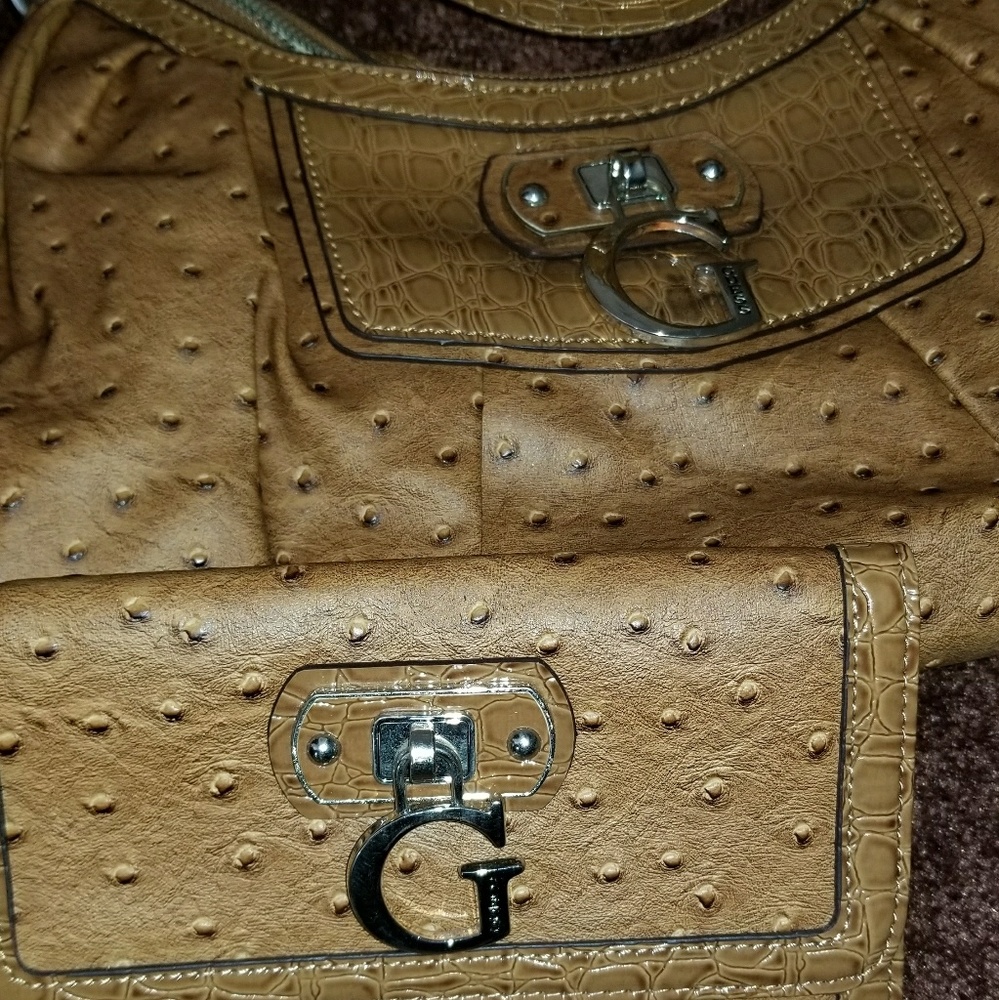 Guess Brown purse with matching wallet
